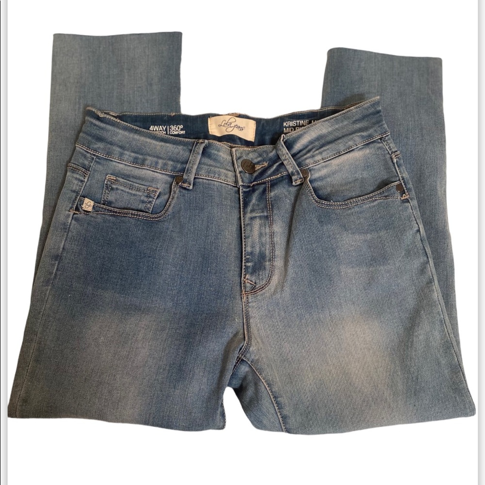 LOLA JEANS Kristine MLB Women’s Mid Rise Straight Leg Blue Jeans Size 29 NEW